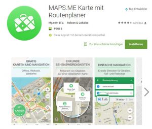 Maps.me Routenplaner offline Karten App